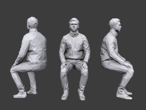 lowpoly people sitting pack vol 6 3Dモデル
