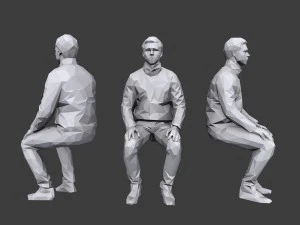 lowpoly people sitting pack vol 6 3D Model