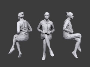 lowpoly people sitting pack vol 6 3Dモデル