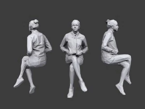 lowpoly people sitting pack vol 6 3D Model