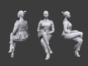 lowpoly people sitting pack vol 6 3Dモデル