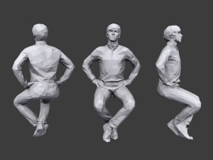 lowpoly people sitting pack vol 7 Model 3D
