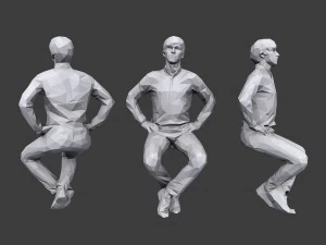 lowpoly people sitting pack vol 7 3D Model