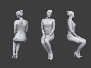 lowpoly people sitting pack vol 7 Model 3D