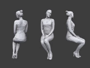 lowpoly people sitting pack vol 7 3D Model