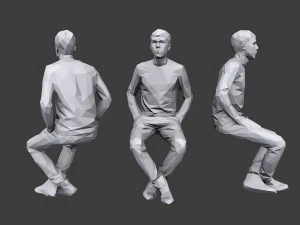lowpoly people sitting pack vol 7 3D Model
