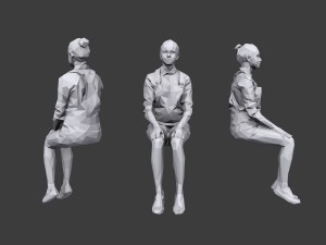lowpoly people sitting pack vol 7 Model 3D