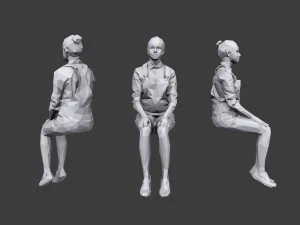 lowpoly people sitting pack vol 7 3D Model