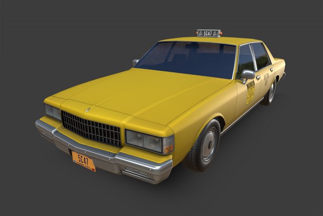 chevrolet caprice new york taxi Model 3D .c4d .max .obj .3ds .fbx .stl .blend 