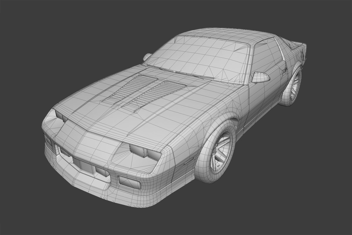 Чертеж low poly машины