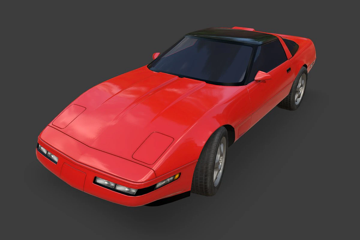 chevrolet corvette 1995 3D Model .c4d .max .obj .3ds .fbx .stl .blend 