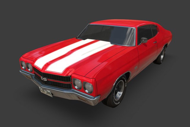 chevrolet chevelle 3D Model .c4d .max .obj .3ds .fbx .stl .blend 
