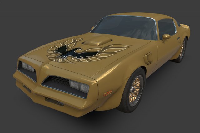 pontiac firebird 1977 3D 模型 .c4d .max .obj .3ds .fbx .stl .blend 