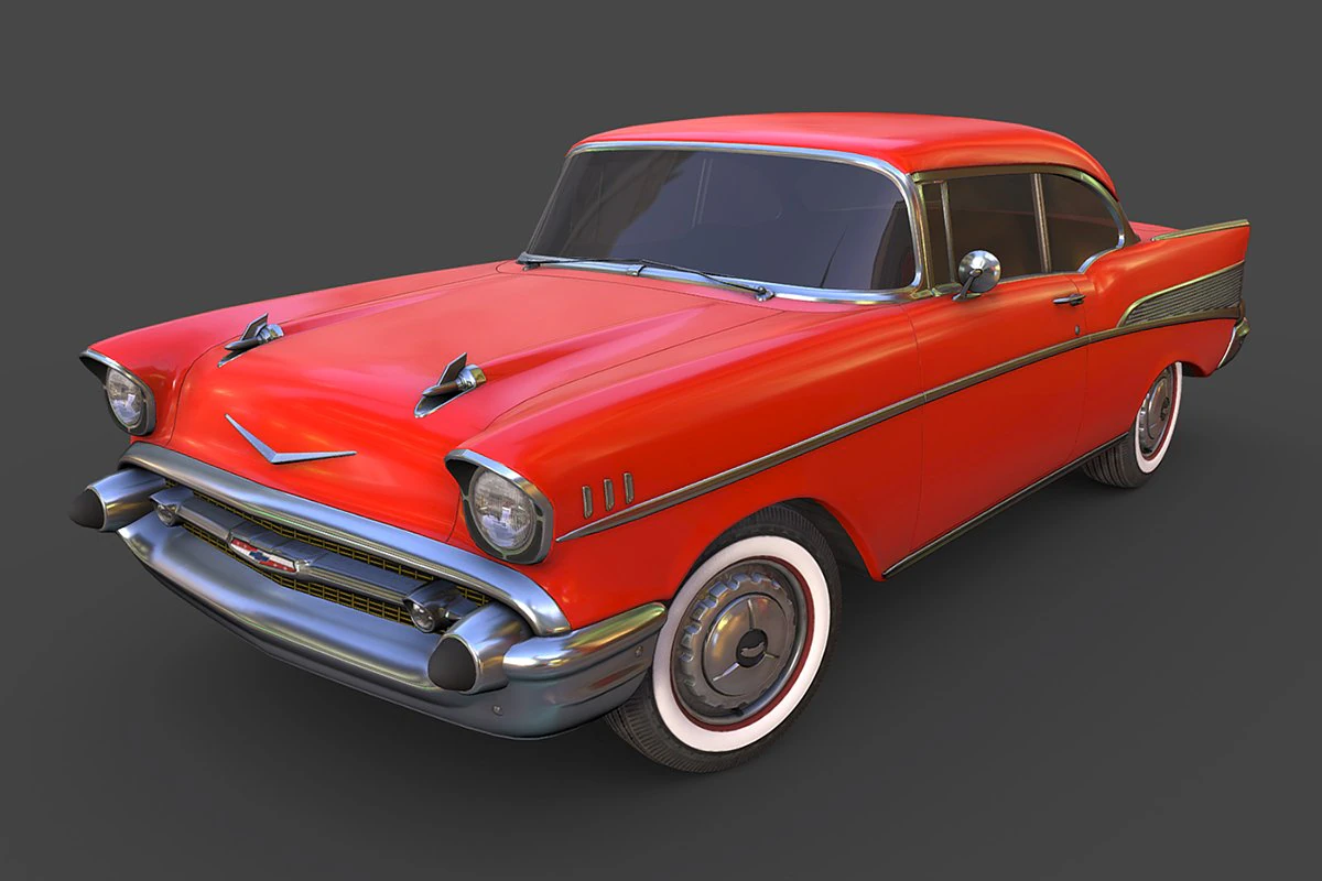 chevrolet bel air 1957 3D Model .c4d .max .obj .3ds .fbx .stl .blend 