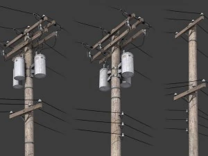 poste telegr&aacute;fico Modelo 3D