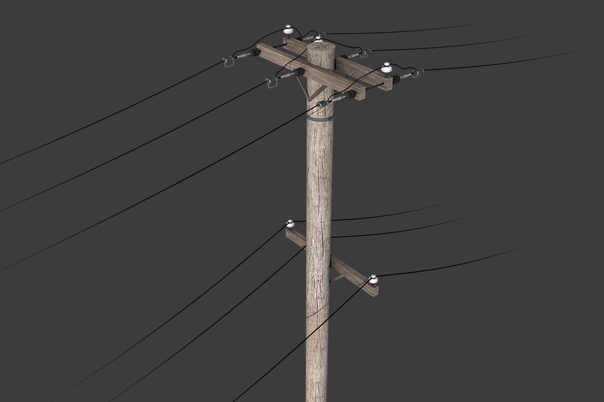 3d models telegram. Telegraph Pole.