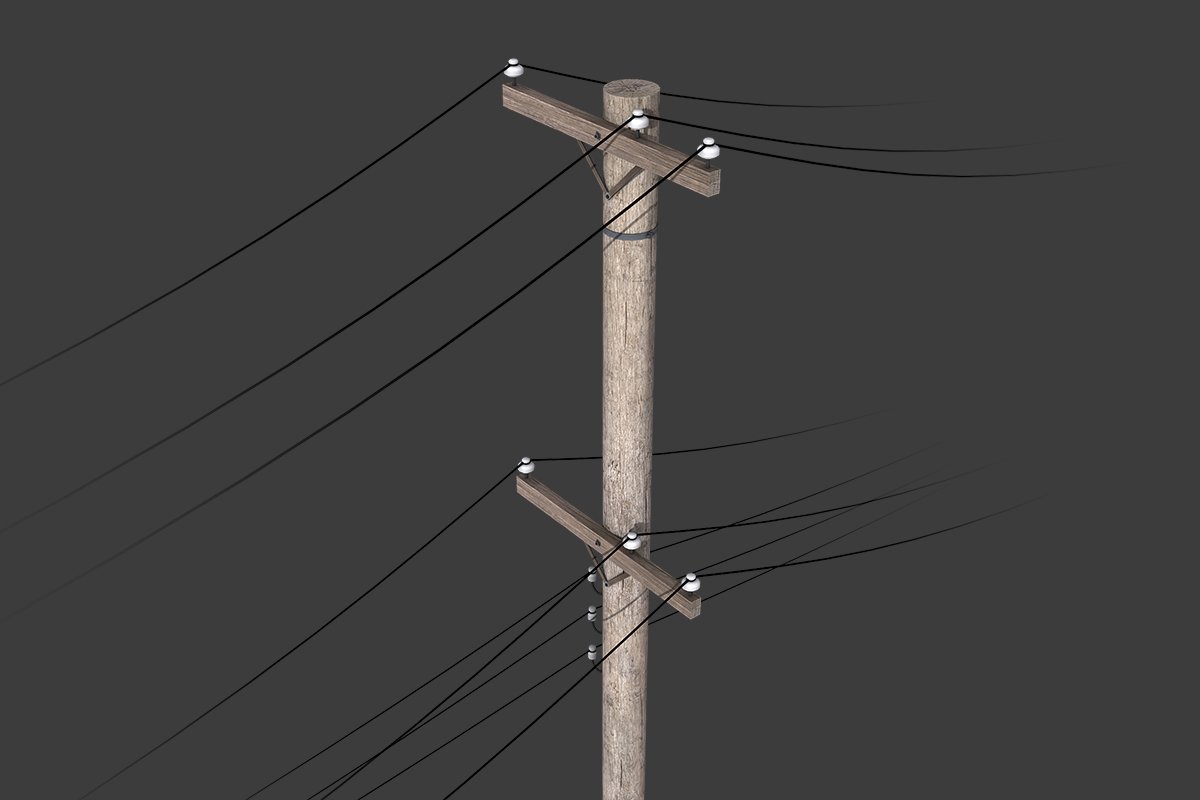 3d models telegram. Telegraph Pole.