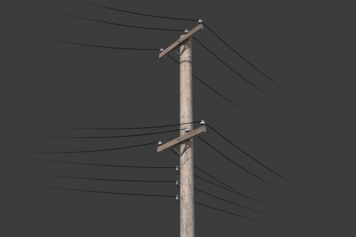 3d models telegram. Telegraph Pole.