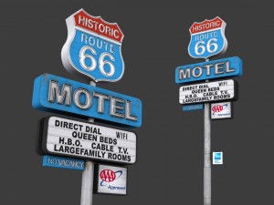 historic route 66 motel sign 3Dモデル