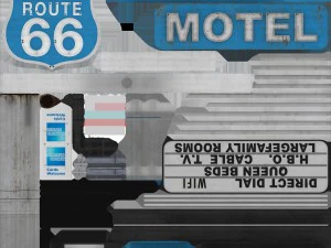historic route 66 motel sign 3D Model