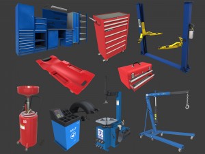 autoservice props pack 3Dモデル