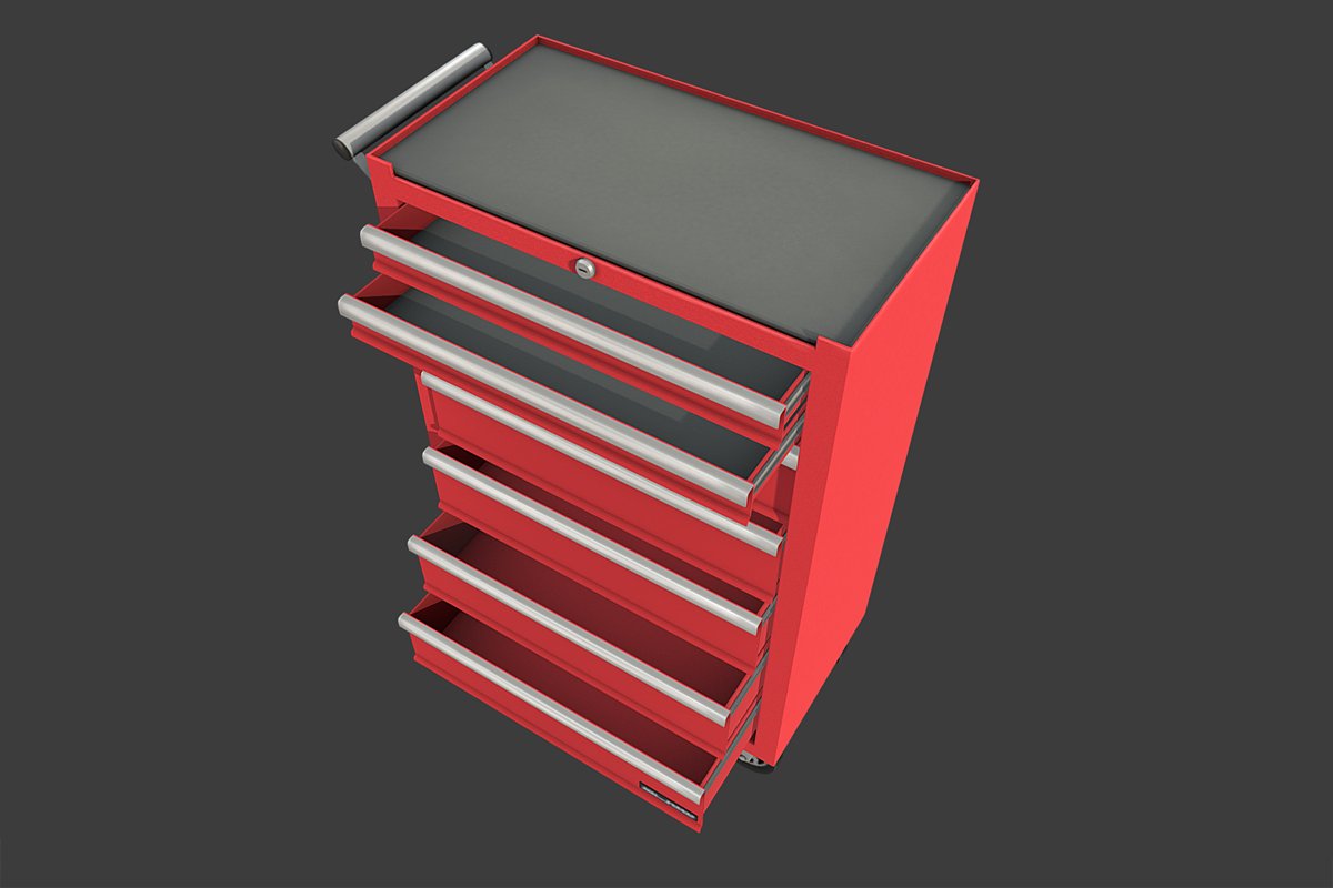3d models tools. Toolchest. 3d model Autoservice.