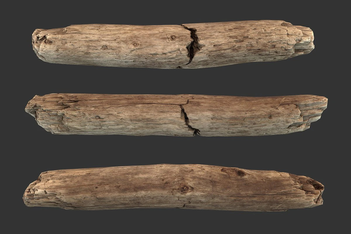 broken stick 3D Model .c4d .max .obj .3ds .fbx .stl .blend 