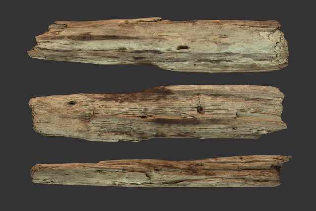 broken wood plank 3D Model .c4d .max .obj .3ds .fbx .stl .blend 