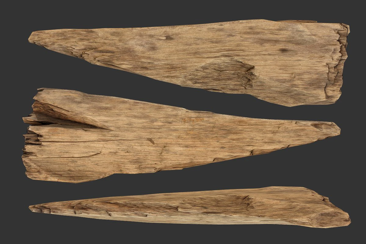 broken plank 3D Model .c4d .max .obj .3ds .fbx .stl .blend 