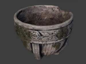 eski bah&ccedil;e saksısı 3D Model