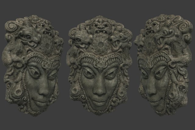 mayan tribal mask 3D Model .c4d .max .obj .3ds .fbx .stl .blend 