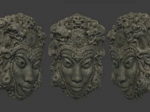 маска племени майя 3D Модель