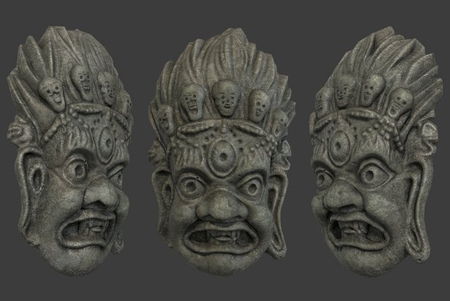 mayan tribal mask 3D Model .c4d .max .obj .3ds .fbx .stl .blend 