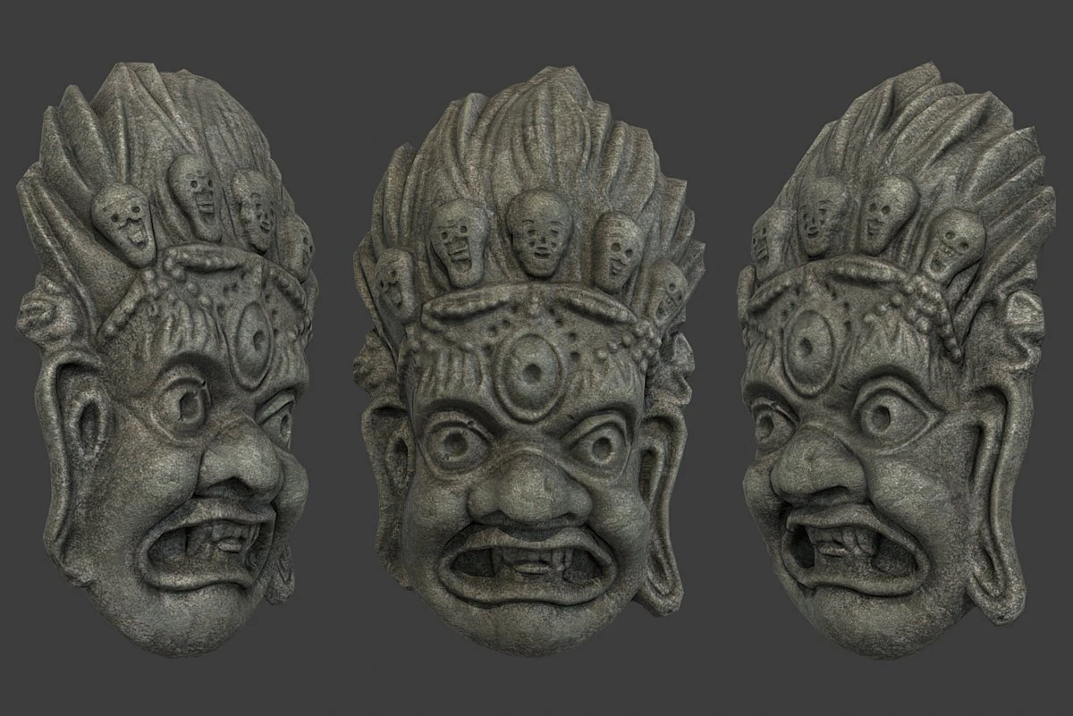 mayan tribal mask 3D Model .c4d .max .obj .3ds .fbx .stl .blend 