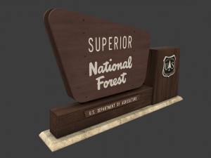 national forest sign 3D Модель