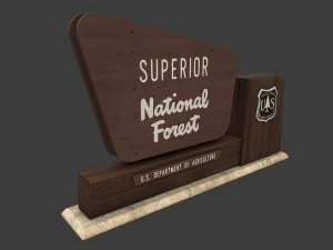 national forest sign 3D Model