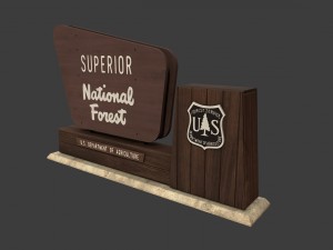 national forest sign 3D Модель