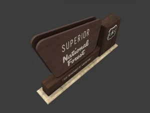 national forest sign 3D Model
