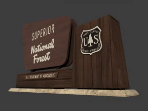 national forest sign 3D Model