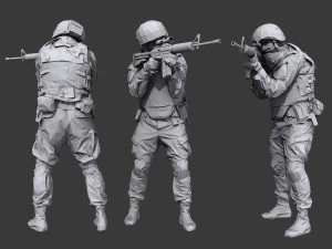 lowpoly special forces pack 3D Model