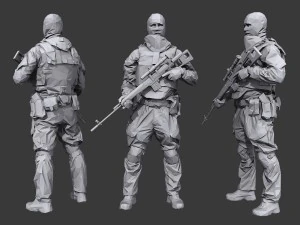 lowpoly special forces pack 3D Model