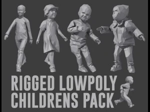 hileli lowpoly &ccedil;ocuk paketi 3D Model