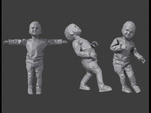 rigged lowpoly childrens pack 3D Model