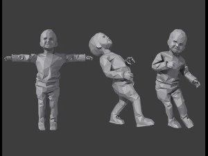 rigged lowpoly childrens pack 3D Model