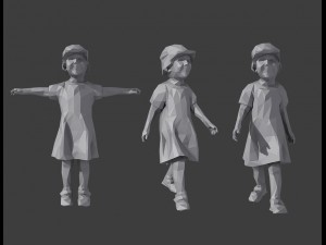 rigged lowpoly childrens pack 3D Model
