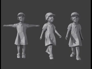 rigged lowpoly childrens pack 3D Model