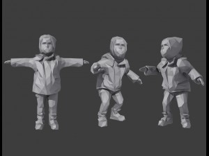 rigged lowpoly childrens pack 3D Model