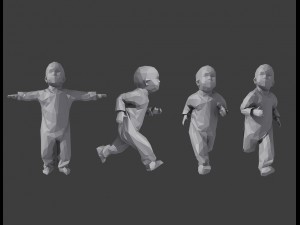 rigged lowpoly childrens pack 3D Model