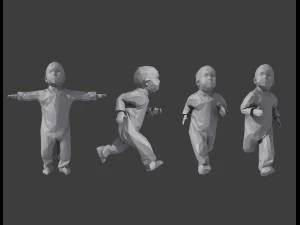 rigged lowpoly childrens pack 3D Model