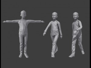 rigged lowpoly childrens pack 3D Model